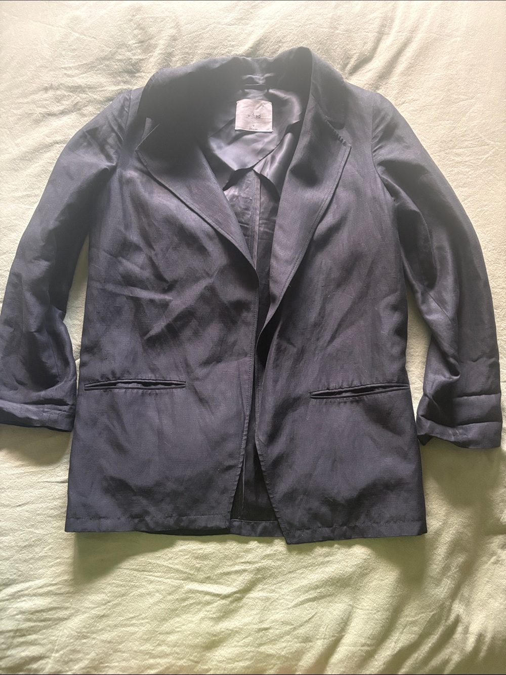 Wilfred Aritzia Black Open-Front Blazer Jacket Size Medium